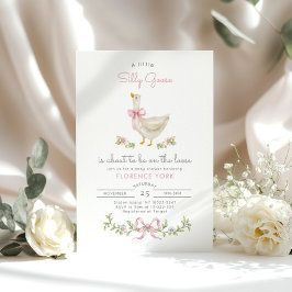 Invitación Silly Goose capricho Pink Bow Bow