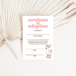 Invitación Silly Goose Certificate of Adoption