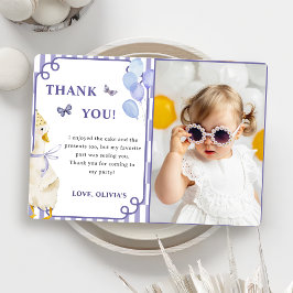 Invitación Silly Goose cumpleaños foto de agradecimiento tarj