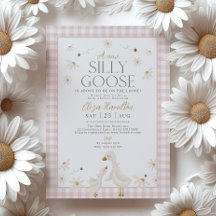 Silly Goose en el impreciso Baby Shower Pink Gingh