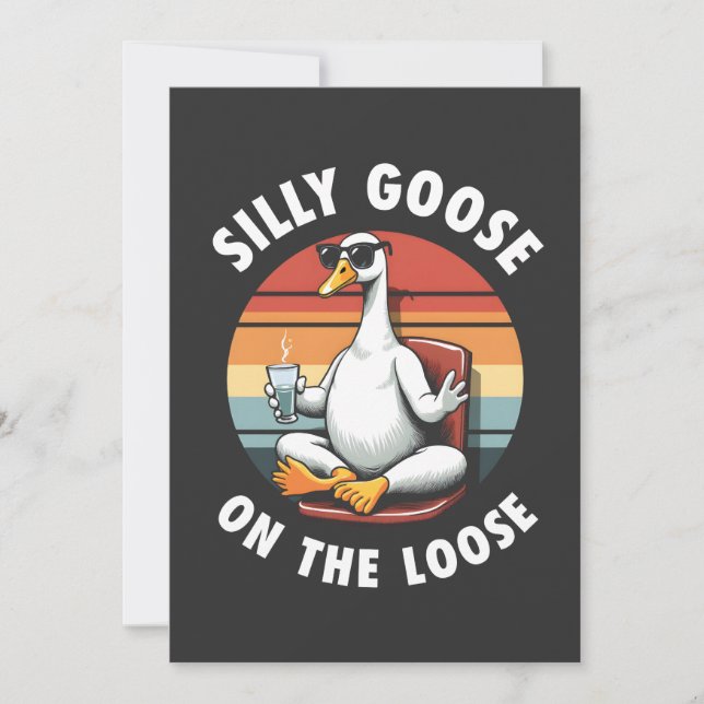 Invitación Silly Goose en el retro de yoga de meditación suel (Anverso)