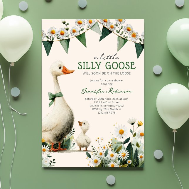 Invitación Silly Goose Gender Neutral Baby Shower (Subido por el creador)