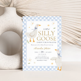 Invitación Silly Goose Gingham Baby Shower