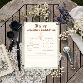 Invitación Silly Goose Green Baby Predictions & Advice Card