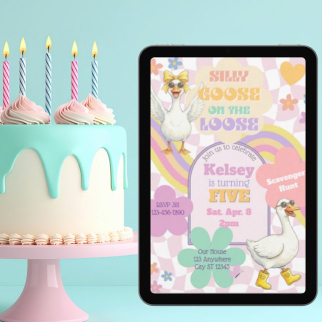 Invitación Silly Goose on the Loose Birthday (Subido por el creador)