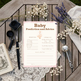 Invitación Silly Goose Pink Baby Predictions & Advice Card