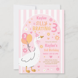 Invitación Silly Goose Silly-Brating Three Birthday Party 