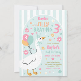 Invitación Silly Goose Silly-Brating Three Birthday Party 