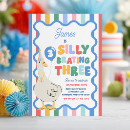 Invitación Silly Goose Silly-Brating Three Birthday Party 