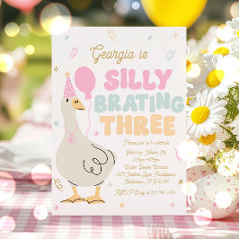 Invitación Silly Goose Tonto-Brating Three Birday Party