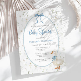 Invitación Silly Goose Vintage Floral Boy Baby Shower