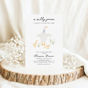 Invitación Silly Goose Whimsical Bow Baby Shower