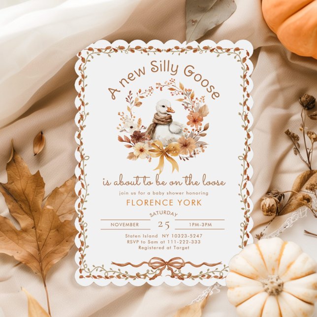 Invitación Silly Goose Whimsical Fall Baby shower (Subido por el creador)