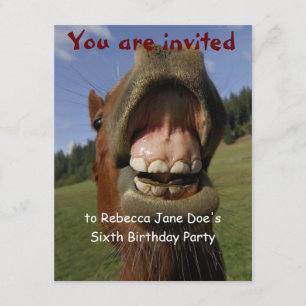 Invitación Silly Horse y Donkey Fiesta de Cumpleaños