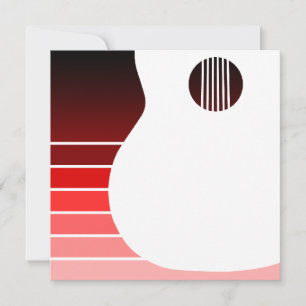 Invitación silueta acústica de guitarra: desvanecimiento rojo