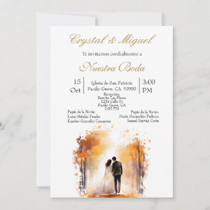 Invitación Silueta Autum bride novios