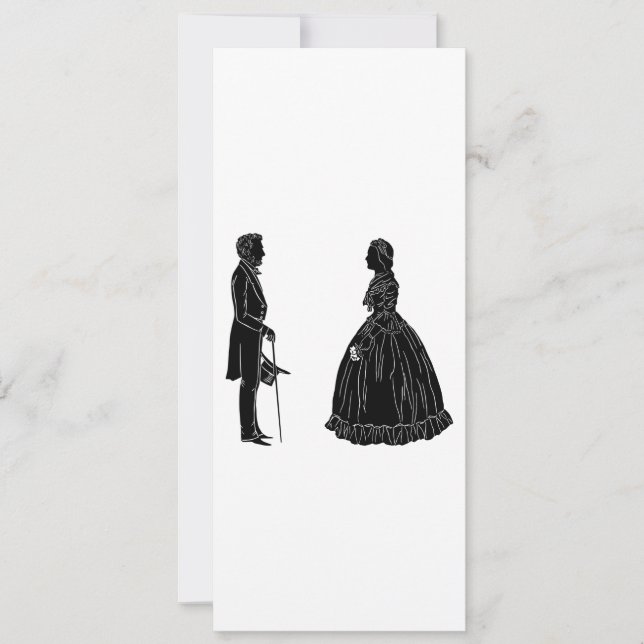 Invitación silueta de abraham lincoln mary todd lincoln (Anverso)