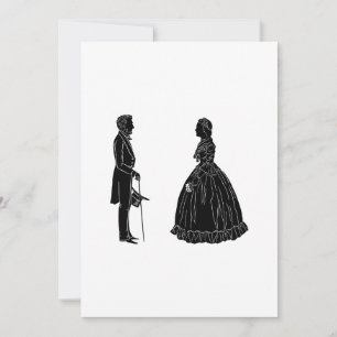 Invitación silueta de abraham lincoln mary todd lincoln