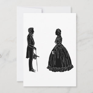 Invitación silueta de abraham lincoln mary todd lincoln