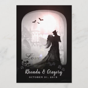 Invitación Silueta de amor elegante de Halloween junto con