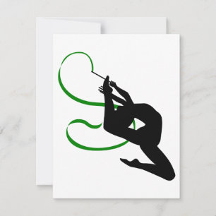 Invitación Silueta de bailarina de cinta de gimnasia rítmica