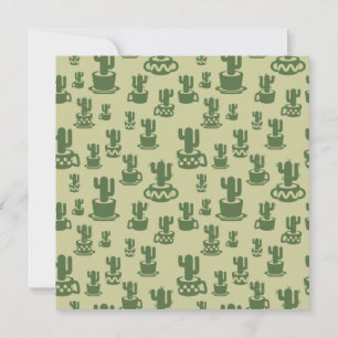 Invitación Silueta de cactus suculento en tazas y macetas