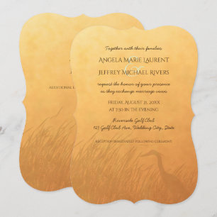 Invitación Silueta de garza oscura boda