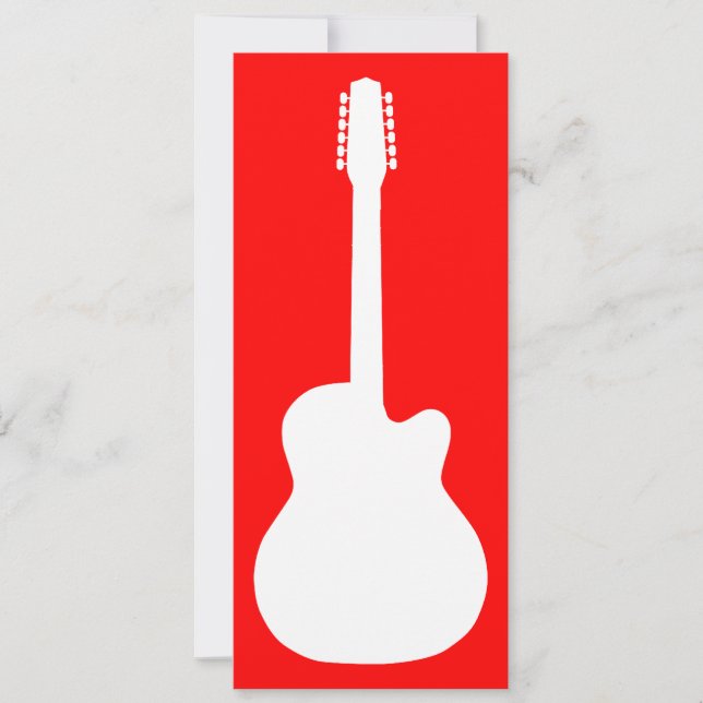 Invitación silueta de guitarra eléctrica (Anverso)