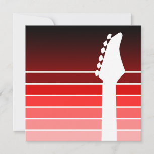Invitación silueta de guitarra eléctrica: desvanecimiento roj