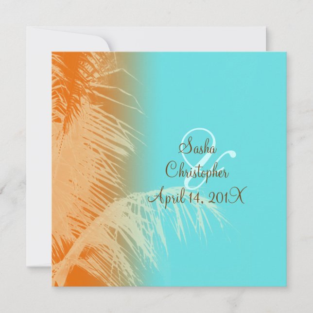 Invitación Silueta de hojas de coco (Anverso)