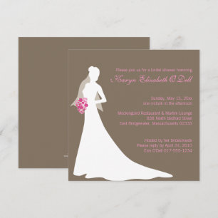 Invitación Silueta de la novia con la ducha nupcial de las