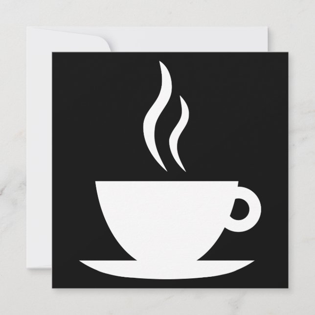 Invitación silueta de la taza de café (Anverso)