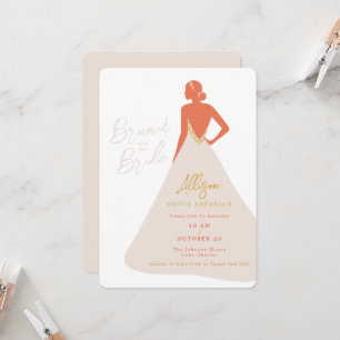 Invitación Silueta de novia en vestido de alta costura Brunch