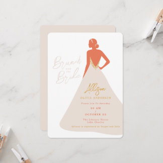 Invitación Silueta de novia en vestido de alta costura Brunch