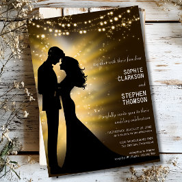 Invitación Silueta de pareja boda en boda nocturno
