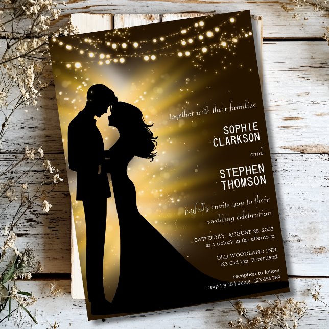 Invitación Silueta de pareja boda en boda nocturno (Subido por el creador)