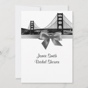 Invitación Silueta de San Fran grabada en BW gris para Desayu