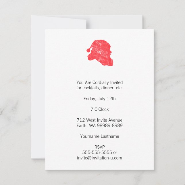 Invitación Silueta de Santa angustiado (Anverso)
