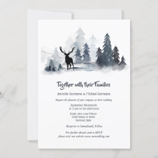 Invitación Silueta de selva de color gris azul oscuro