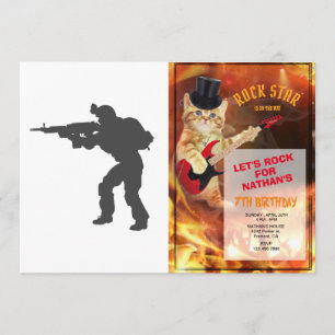 Invitación Silueta de un soldado - Elija el color de fondo