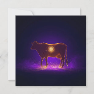 Invitación Silueta de vaca divina   Govardhan Puja Espiritual