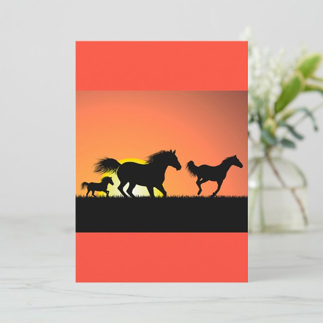 Invitación Silueta del atardecer de caballos salvajes (Subido por el creador)