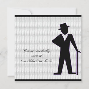 Invitación Silueta del hombre del baile completamente