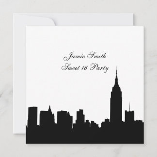 Invitación Silueta del horizonte de la ciudad de Nueva York,