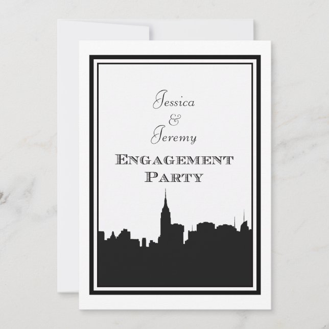 Invitación Silueta del horizonte de la ciudad de Nueva York # (Anverso)