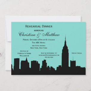 Invitación Silueta del horizonte de la ciudad de Nueva York C