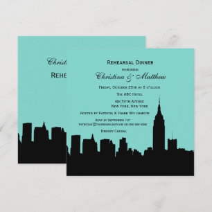 Invitación Silueta del horizonte de la ciudad de Nueva York C
