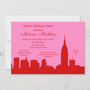 Invitación Silueta del horizonte de la ciudad de Nueva York r
