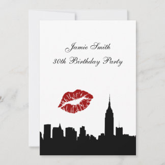 Invitación Silueta del horizonte de NYC, beso ESB #1 BW Cumpl