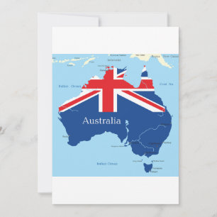 Invitación Silueta del mapa de la bandera de Australia